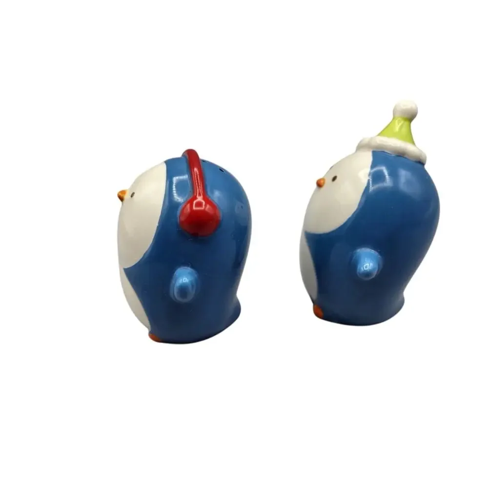 Blue White Penguin Salt Pepper Shakers 4